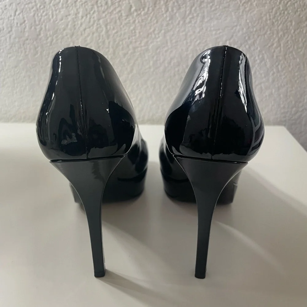 Vintage Gucci Patent Leather Pumps Black Vernice Crystal Nero - Size 9 Authentic - Picture 7 of 16
